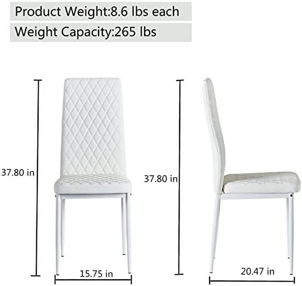 White PU Leather Upholstered Dining Chairs Set of 6 T285988
