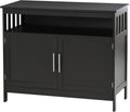 Black Kitchen Console Table with 2-Level Cabinet and Open Shelf Q182038