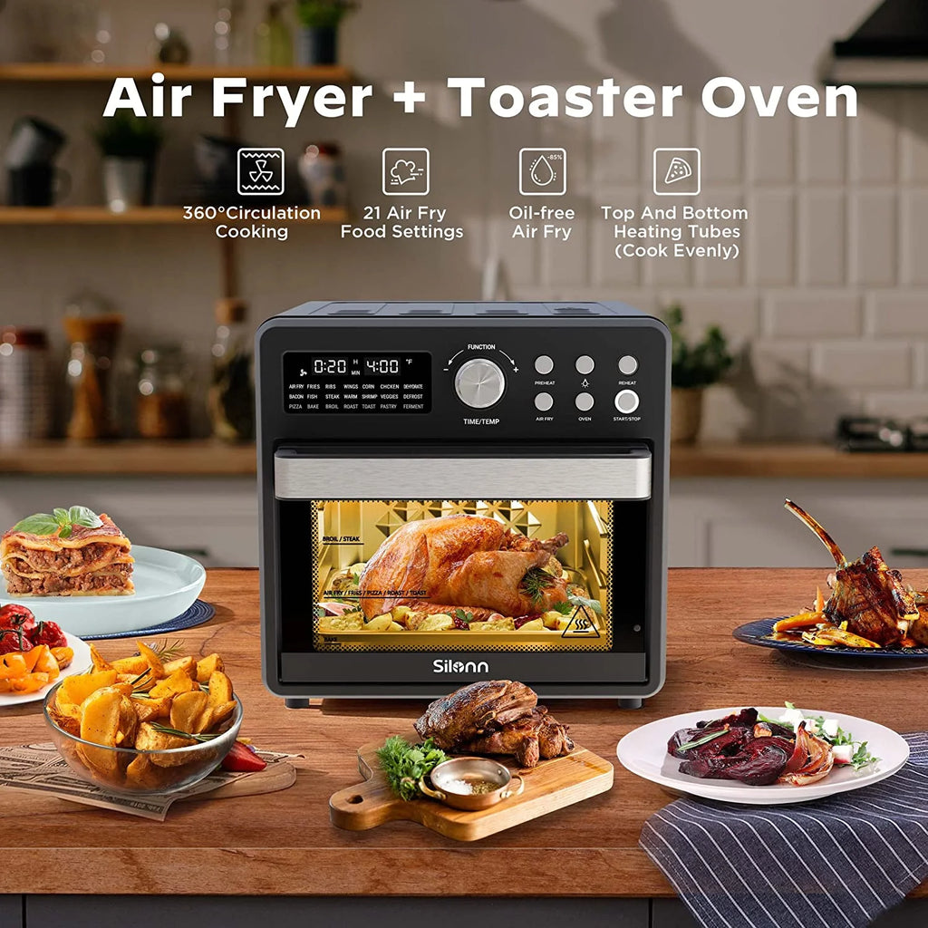 16 Quart 21-in-1 Air Fryer Toaster Oven Combo, 1600W, Black F62643