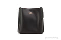 Black Doublefaced Leather Bucket Crossbody Handbag P3041