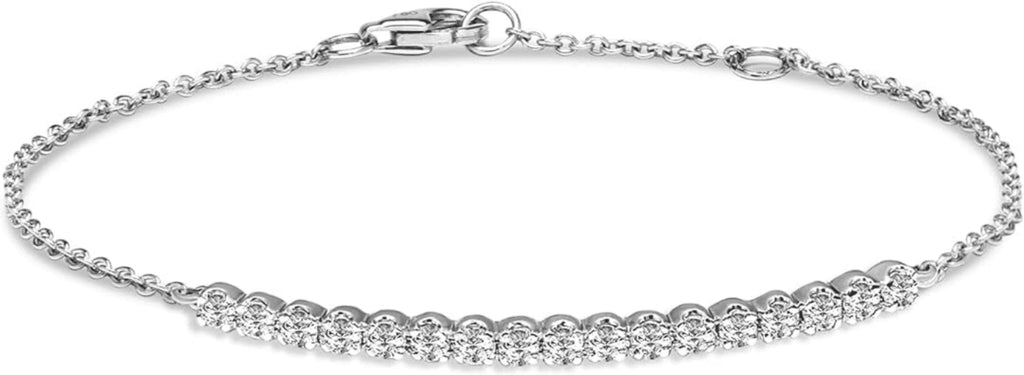 14K White Gold Chain Bracelet D1299