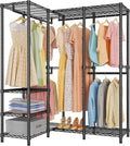 L Shaped Heavy Duty Metal Clothing Rack Black S81022