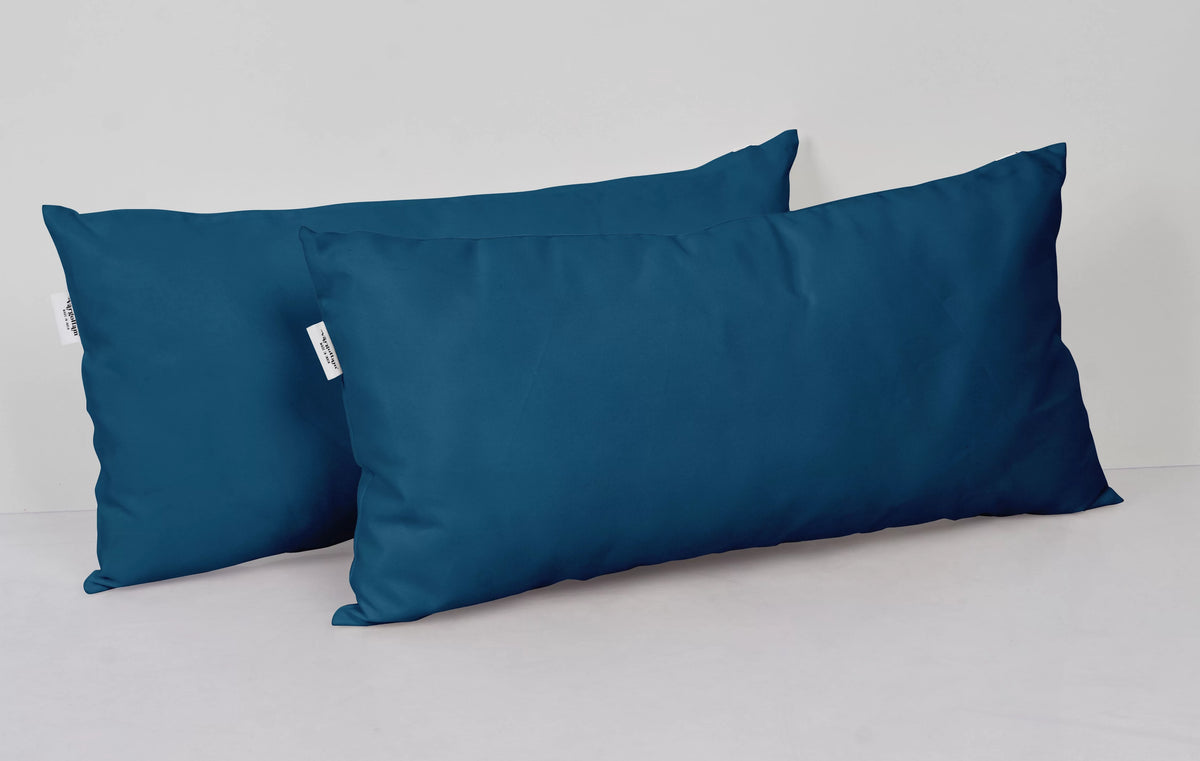Navy Blue Set of 2 Polyester Lumbar Throw Pillow Z965382