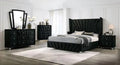 Black Solid Wood Queen Bedroom Set 5pcs Y7638