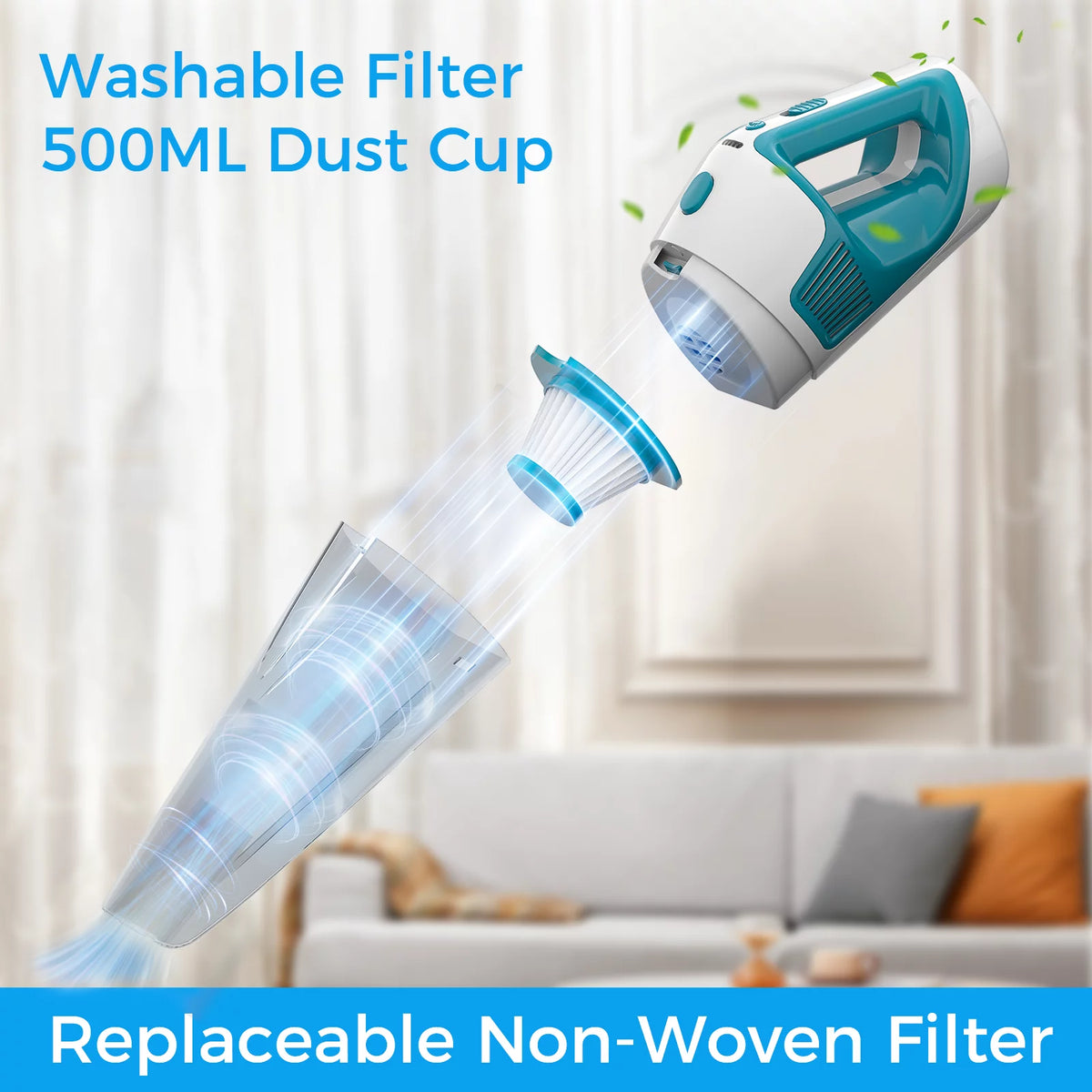 Handheld Cordless Vacuum with 8.5Kpa Cyclonic Suction Y542