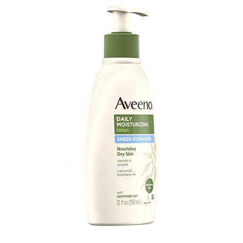 Sheer Hydration Daily Moisturizing Lotion With Soothing Oat, Fragrance-Free Body Moisturizer, 12 Fl. Oz T669