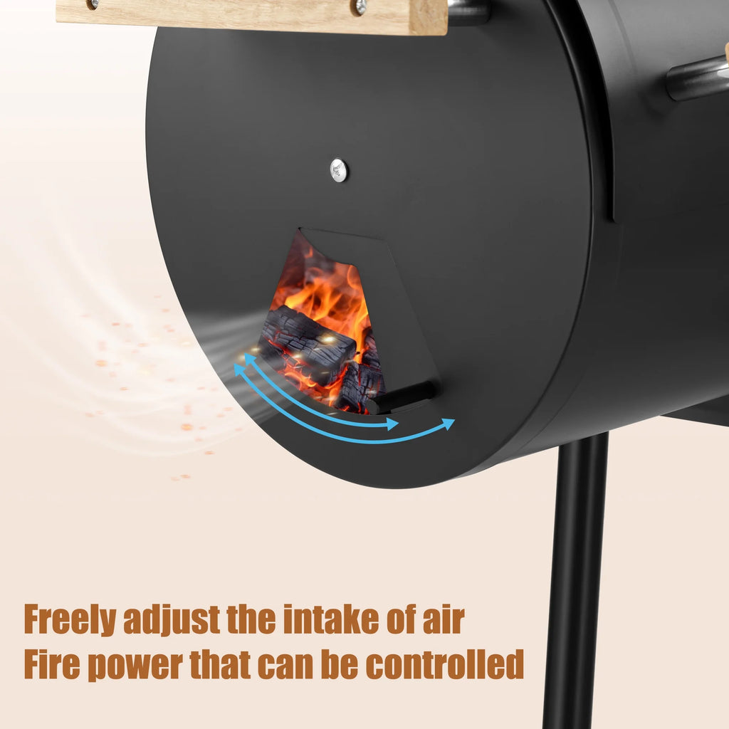 Charcoal Grill with Offset Smoker & Side Table Z188458