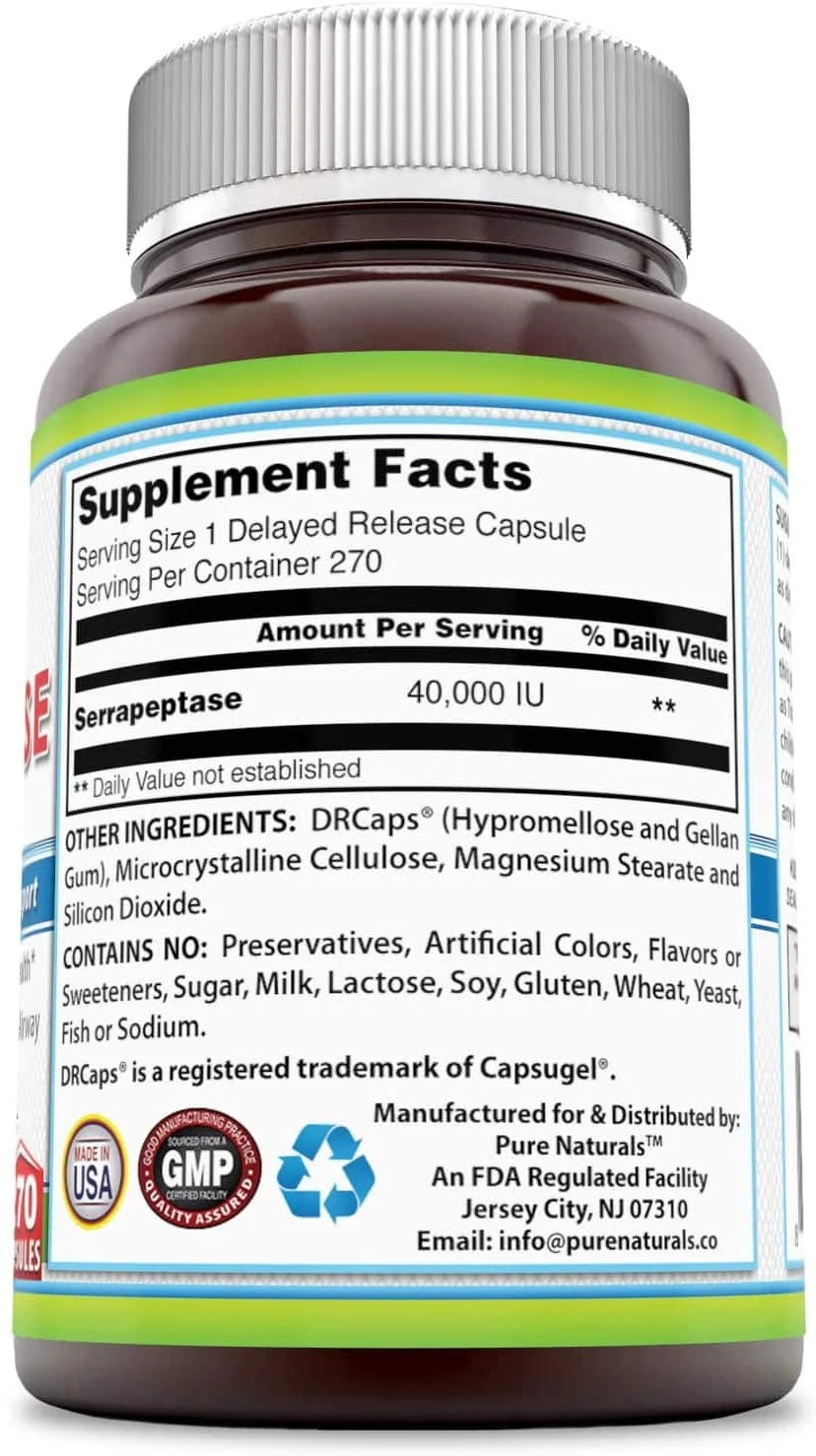 270 Capsules Serrapeptase O981