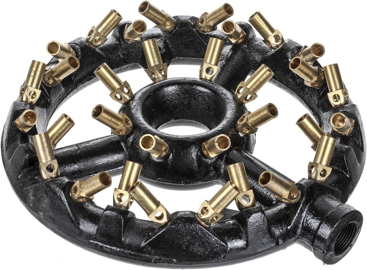 Cast Iron Round Nozzle Jet Burner with 32 Brass Tips, 160,000 BTU S23110