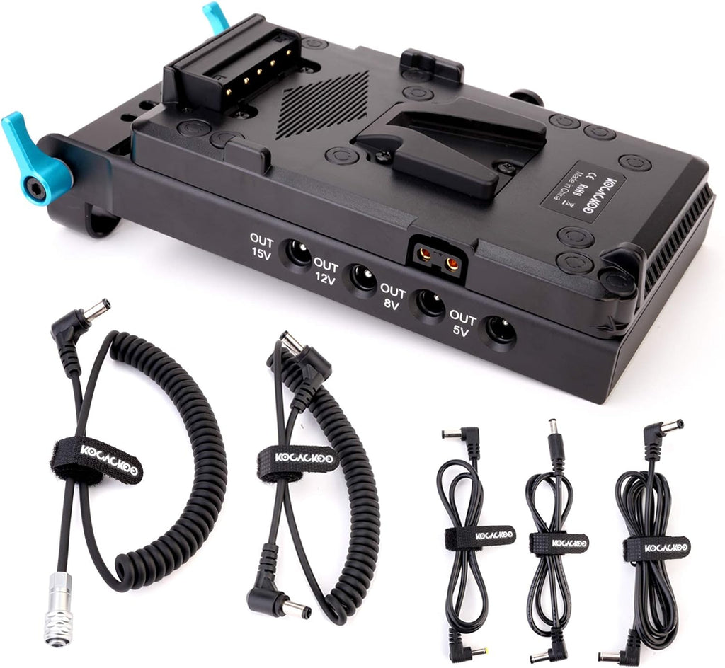 V-Mount Lock Battery Plate Power Supply Splitter Adapter with 15mm Rod Clamp E705426