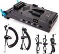 V-Mount Lock Battery Plate Power Supply Splitter Adapter with 15mm Rod Clamp E705426