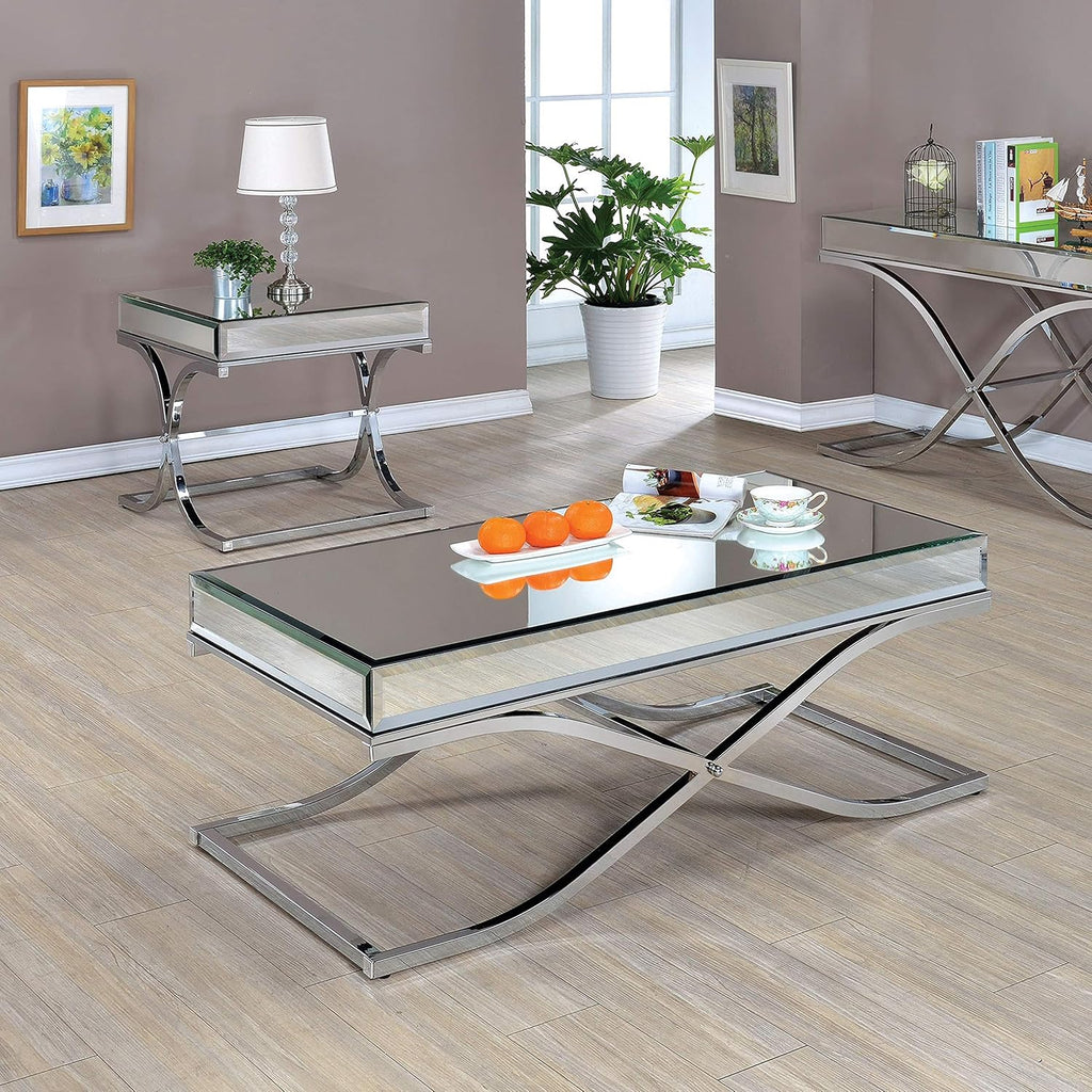 Chrome Black 2-Piece Accent Table Set R63187