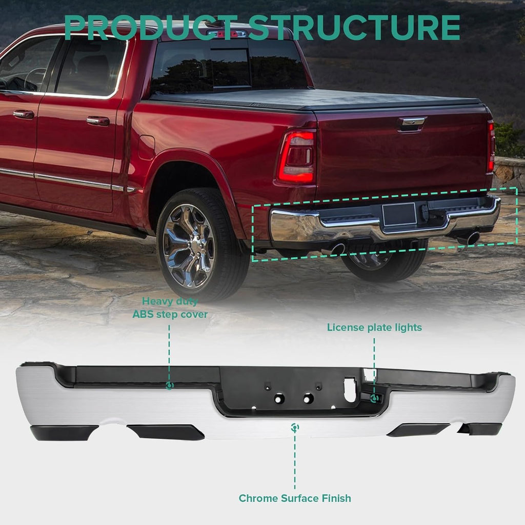 Steel Chrome Rear Step Bumper Assembly H10437