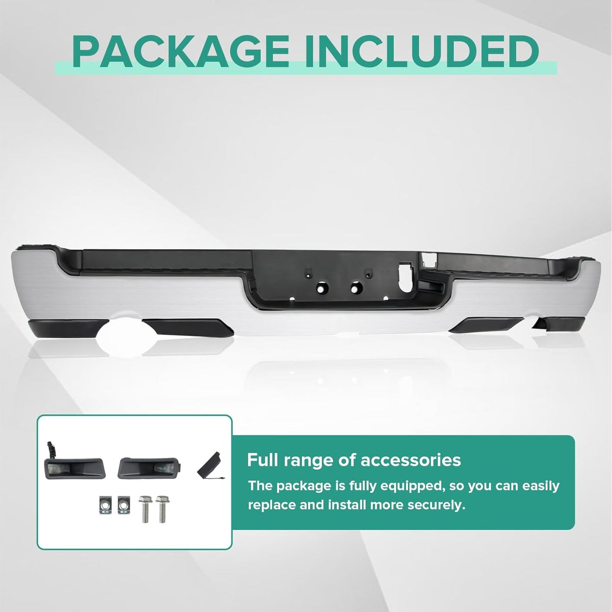 Steel Chrome Rear Step Bumper Assembly H10437