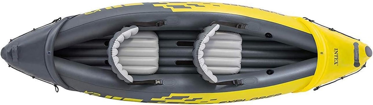Yellow 2 Person Inflatable Kayak with Aluminum Oars & Air Pump X952