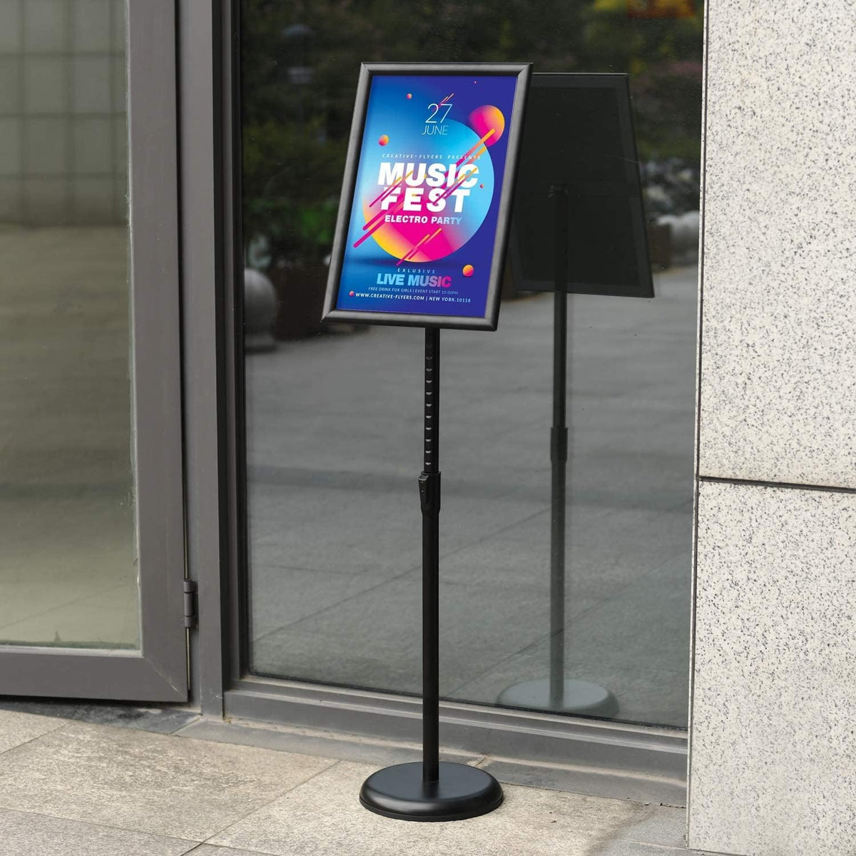 2 Pack Adjustable Sign Stand 8.5x11 Inch Black J275527