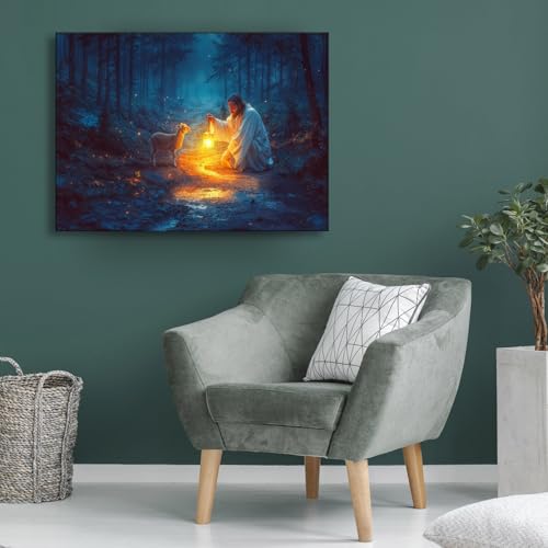 Jesus and Lamb Canvas Wall Art E310