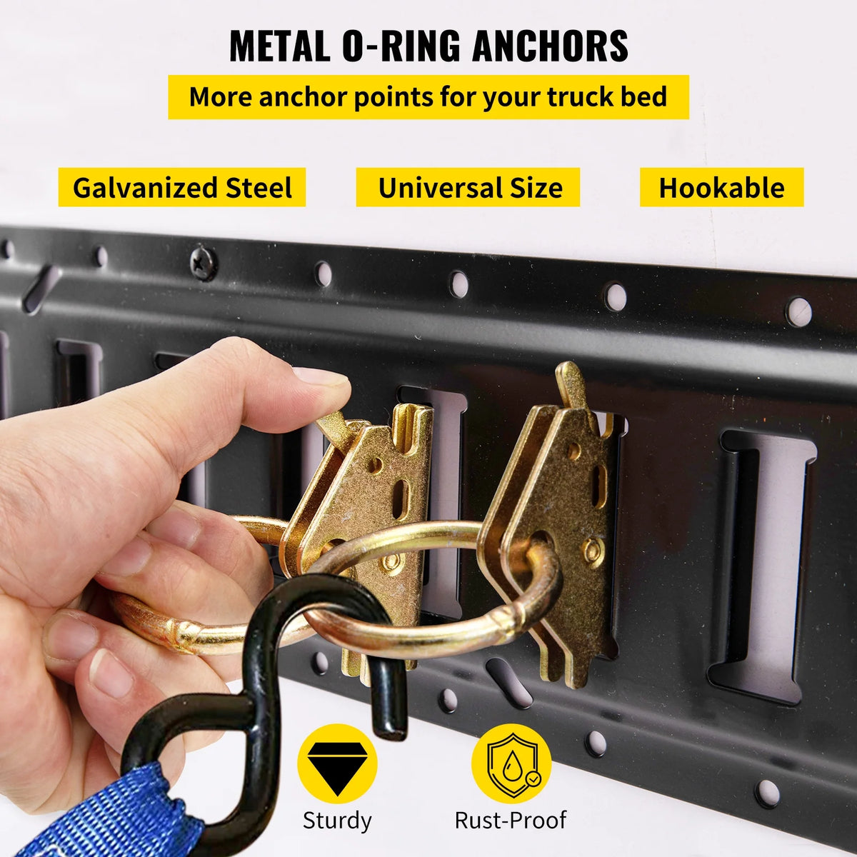 30Pcs 5ft Steel E Track Tie-Down Rail Kit with D-Ring R21492