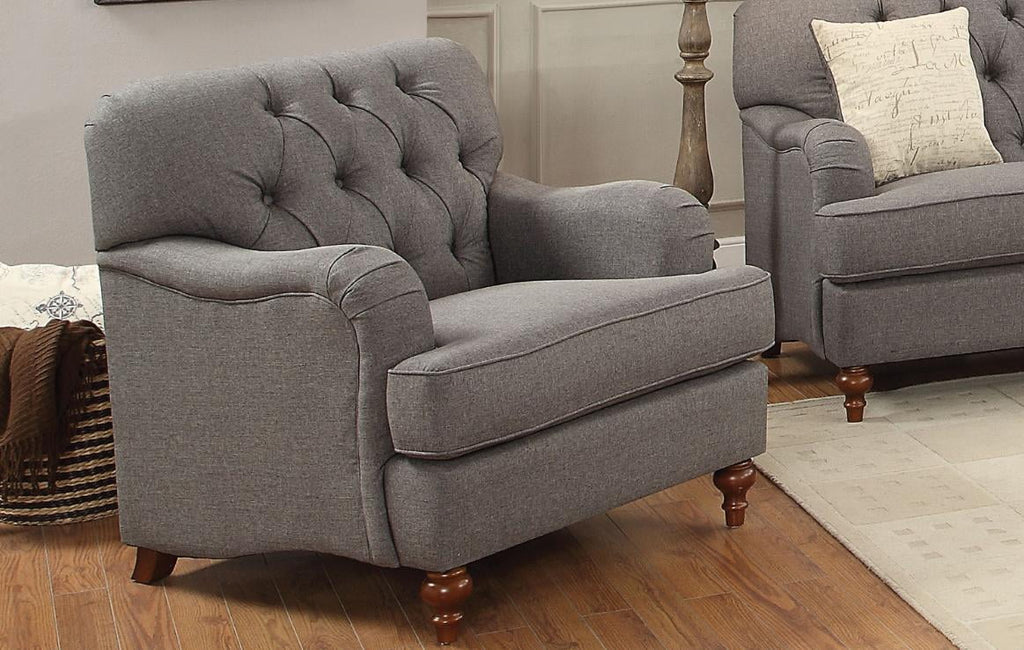 Dark Grey Fabric Sofa Set 3Pcs F286