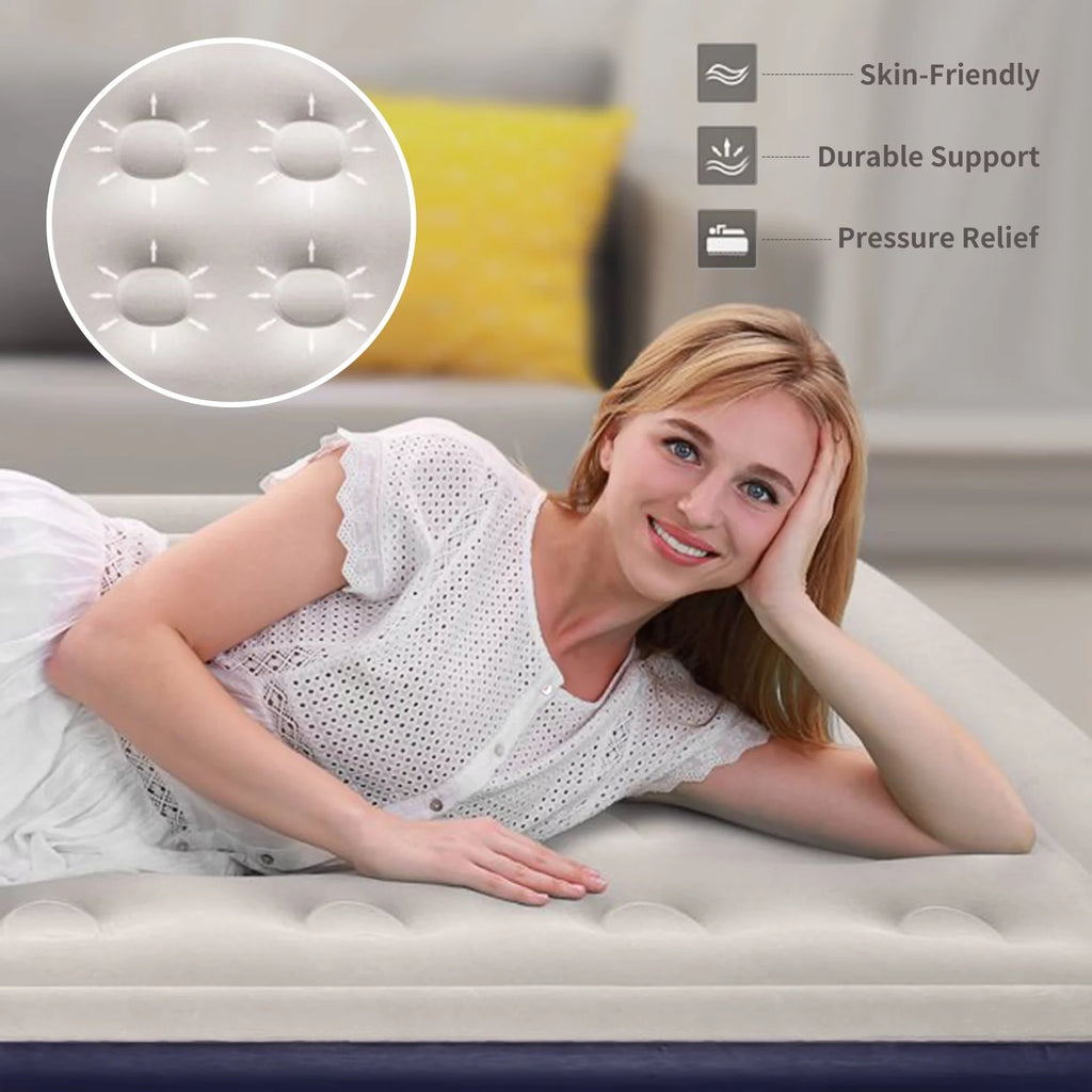 18 Inch Queen Air Mattress with Built in Pump L878