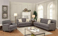 Dark Grey Fabric Sofa Set 3Pcs F286