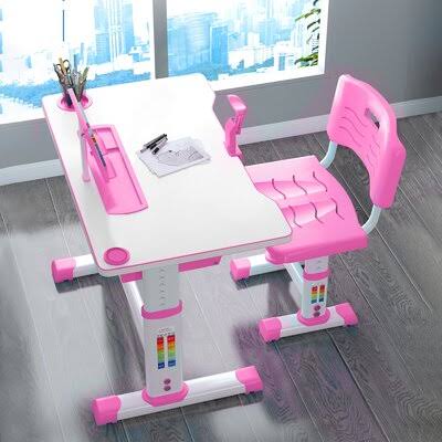 Height Adjustable Kids Desk and Chair Set with Storage Drawer T356013