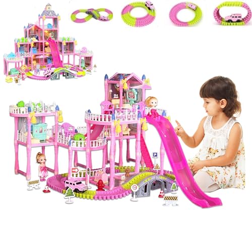 Dollhouse Playset with Toy Furniture and 3 Dolls U64399