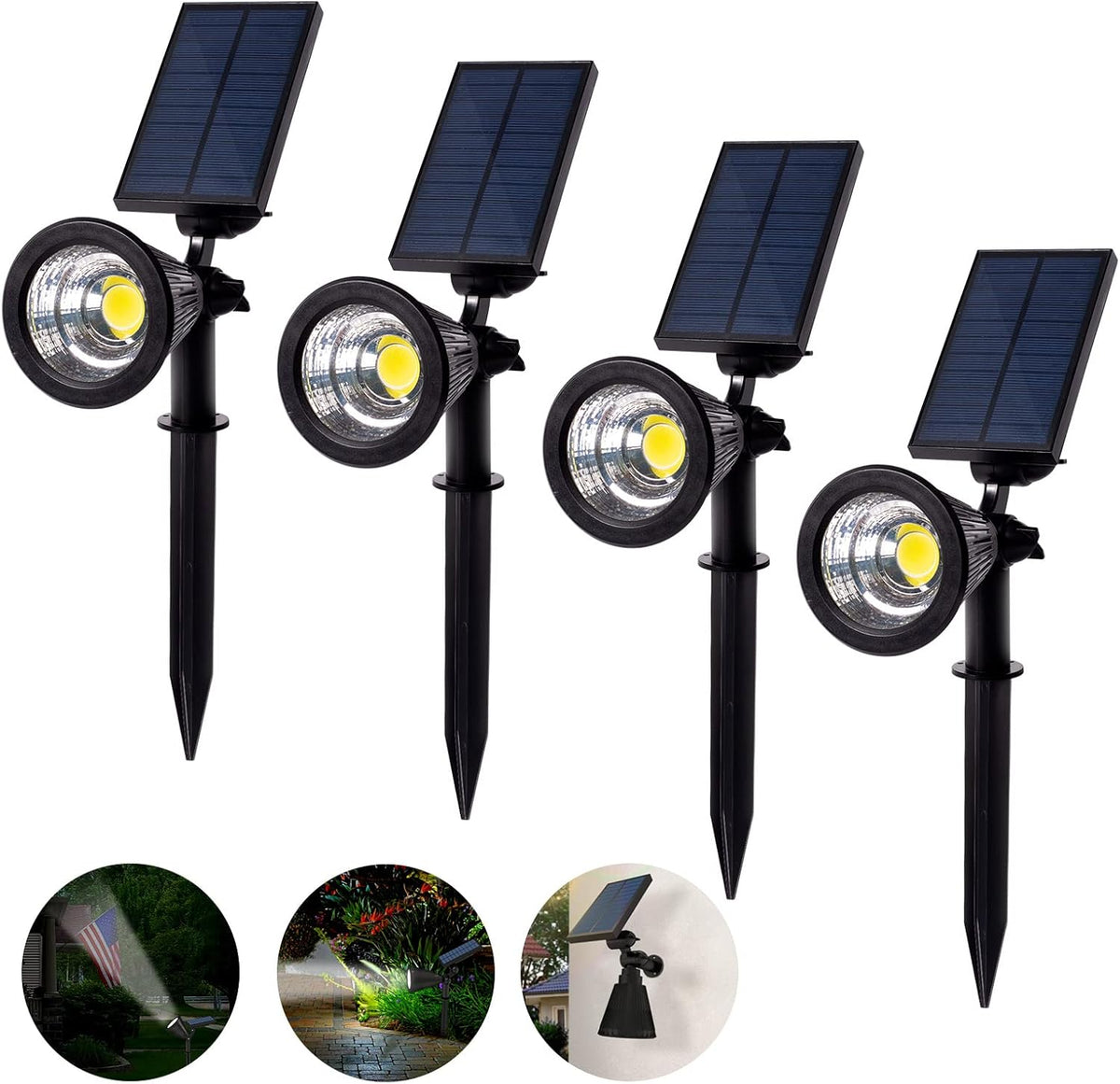 4 Pack Adjustable Solar Spot Lights D38257