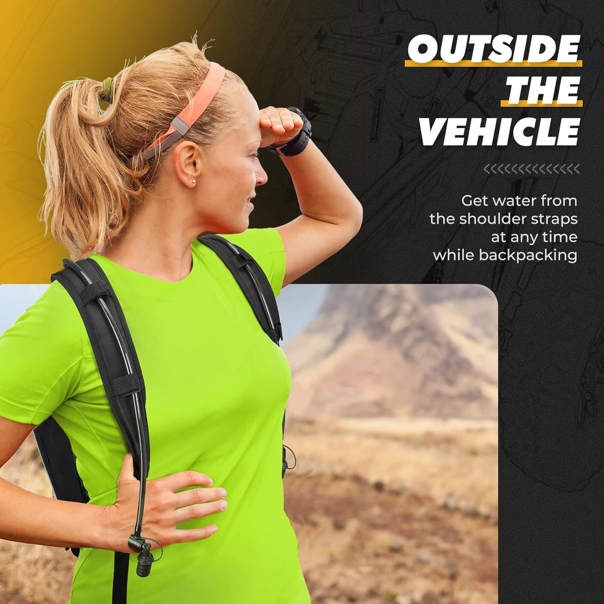 Storage Center Shoulder Console Cargo Bag Between Seat Storage with Two Hydration Backpacks A89779