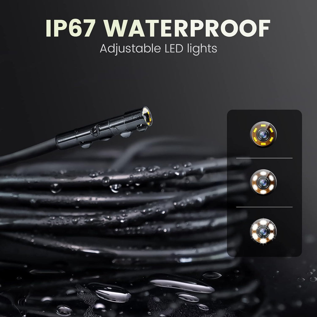 1080P HD Borescope Inspection Camera with 6 LED Lights A2436