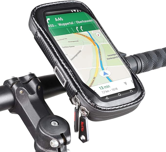 Bike Phone Mount Handlebar Bag Anti-shake Waterproof with 360° Rotation M8954