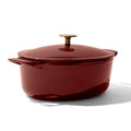 Oval Dutch Oven 7.5 Quart Ruby Red Enameled Cast Iron Induction Compatible Y6242