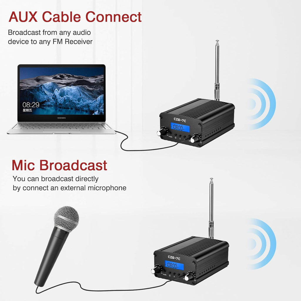 7W FM Transmitter with Mic M1859