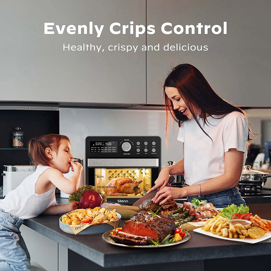 16 Quart 21-in-1 Air Fryer Toaster Oven Combo, 1600W, Black F62643