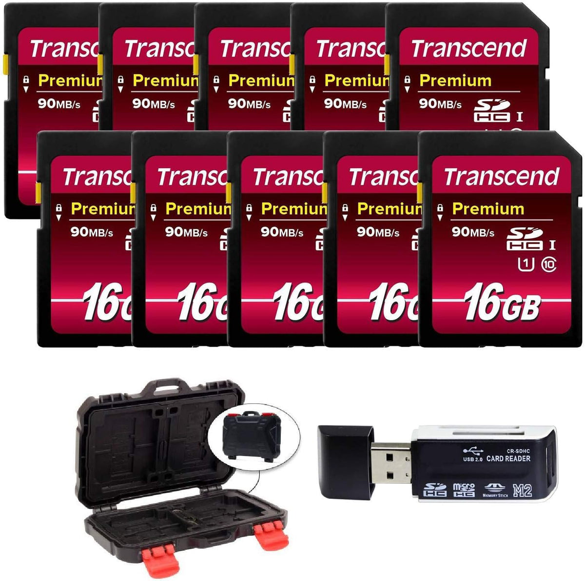 16GB SDHC Class10 UHS-I 400X SD Memory Card 10-Pack W8822