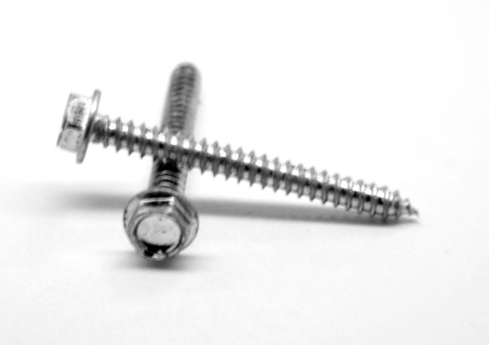 1/4-14 x 1 Sheet Metal Screw Hex Washer Head Zinc Plated I9637