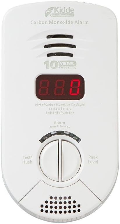 White Plug-in Carbon Monoxide Detector Alarm with Sealed Lithium Battery Backup and Digital Display A38991