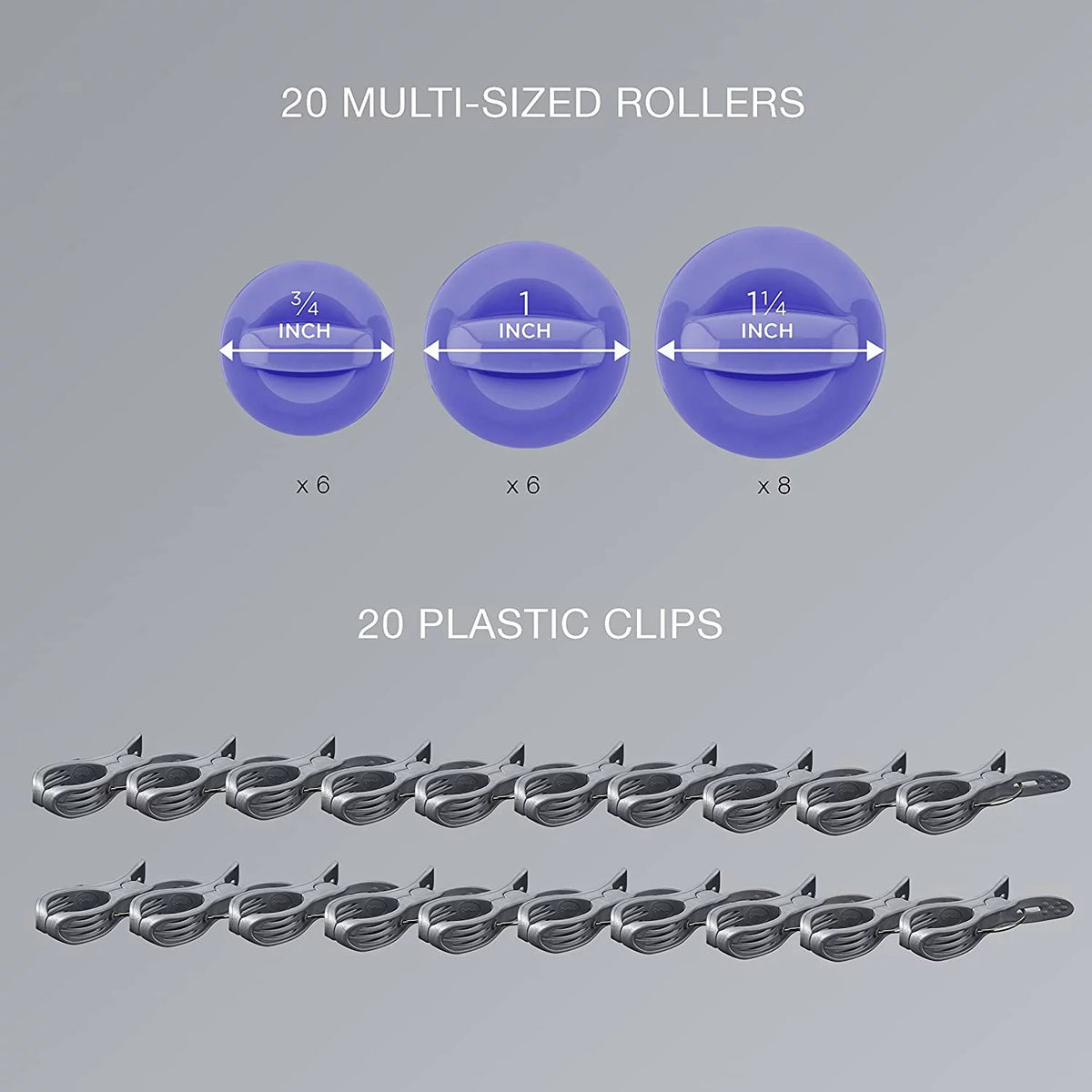 Ceramic Flocked Hot Roller Set with 20 Hair Rollers D401397
