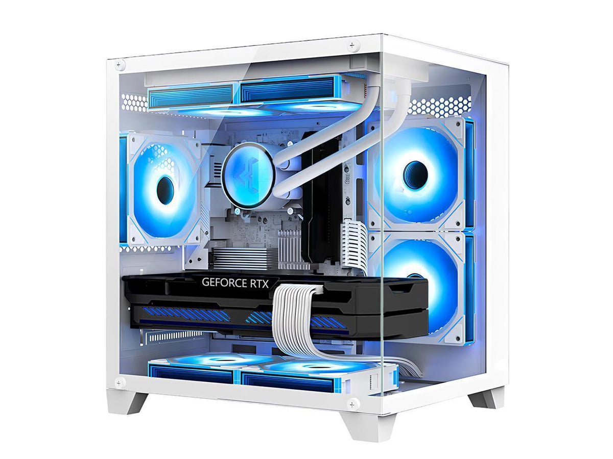 White Gaming Desktop PC with Liquid Cooler E3313