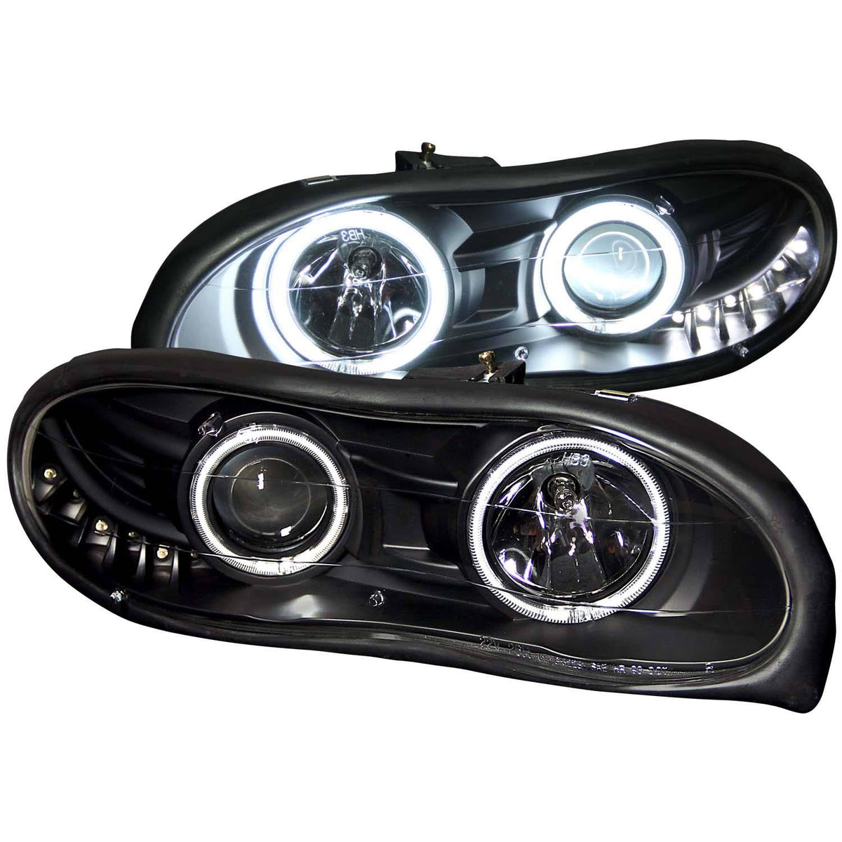 Black Projector Headlights with Halo H853