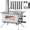 Portable Stainless Steel Tent Stove with 6 Chimney Pipes Y859483