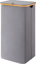 100L Laundry Basket with Lid Removable Bag Grey R4471