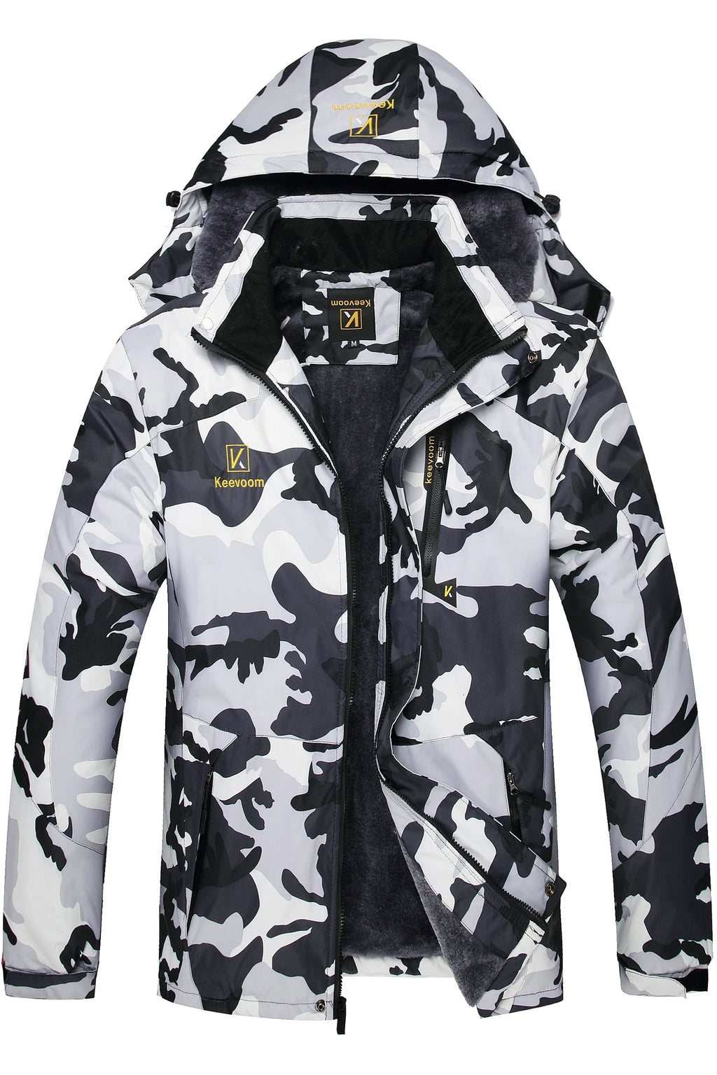 Men Waterproof Ski Jacket Winter Snow Coat Windproof Mountain Warm Coat with Hood V635