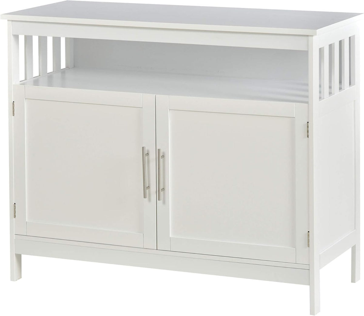 Black Kitchen Console Table with 2-Level Cabinet and Open Shelf Q182038