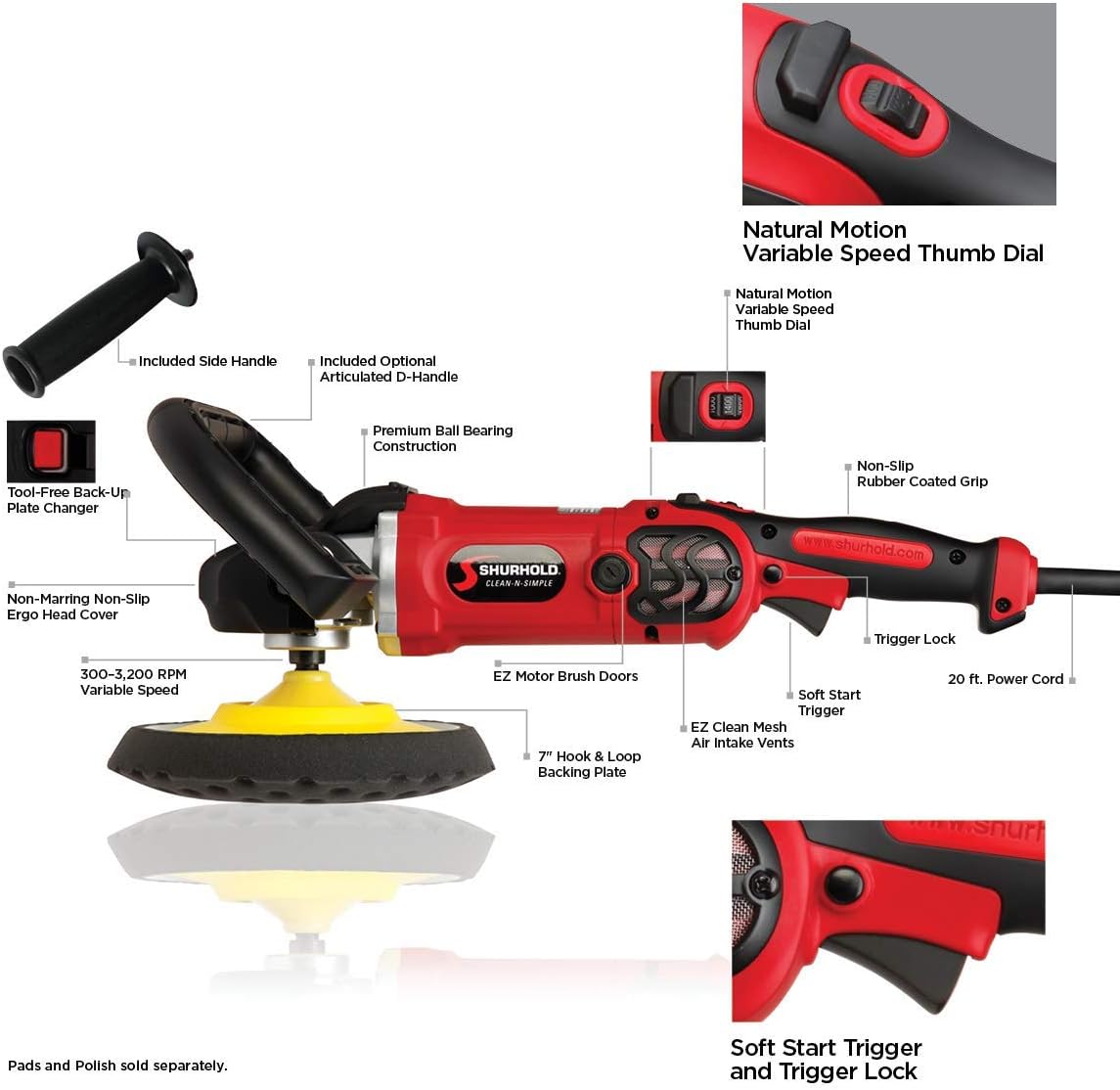 Rotary Car Boat Buffer Polisher with Carrying Bag M252575