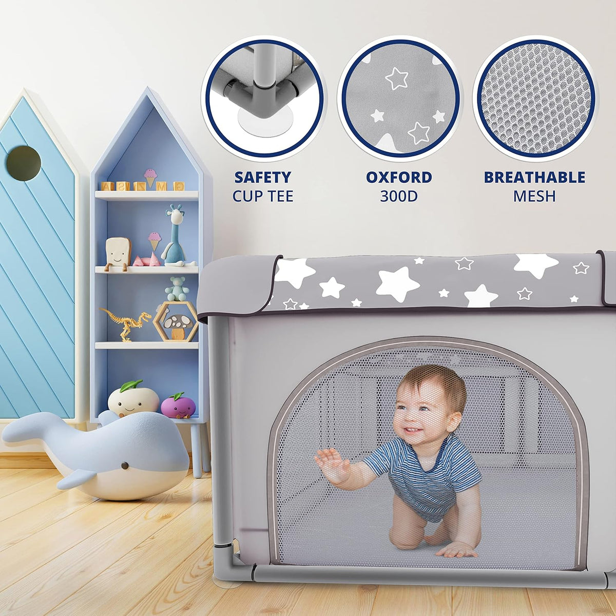 X-Large Foldable Portable Baby Playpen with Carry-Case K680792