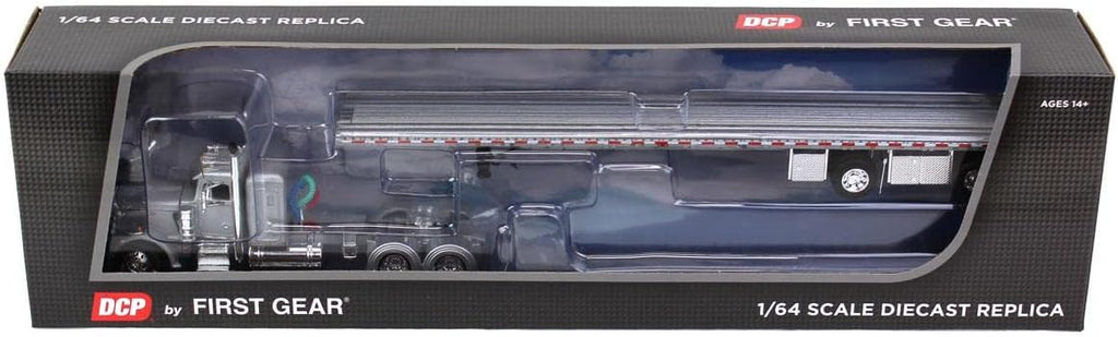 1/64 Silver Peterbilt 359 36" Flattop Sleeper with 53' Wilson Roadbrute Flatbed Trailer F4537