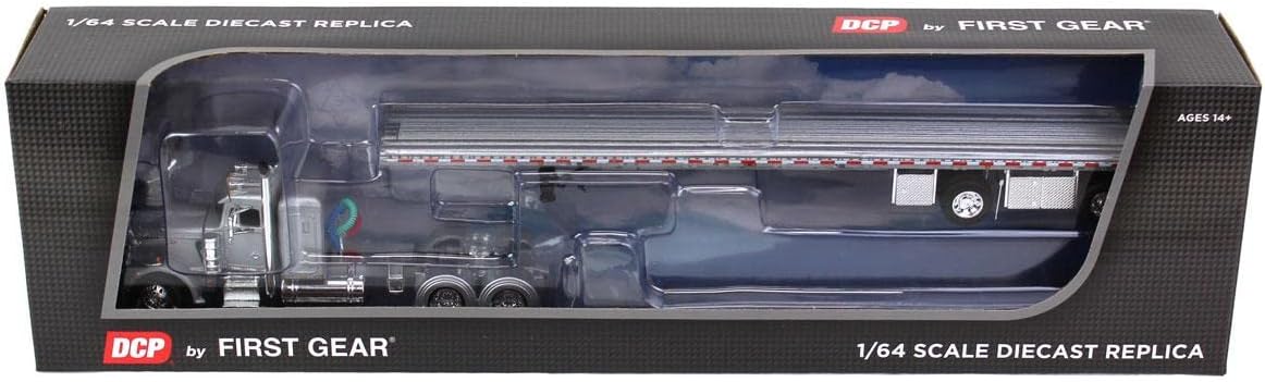 1/64 Silver Peterbilt 359 36" Flattop Sleeper with 53' Wilson Roadbrute Flatbed Trailer F4537