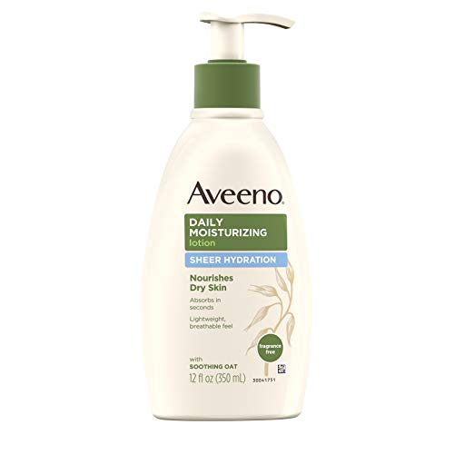 Sheer Hydration Daily Moisturizing Lotion With Soothing Oat, Fragrance-Free Body Moisturizer, 12 Fl. Oz T669