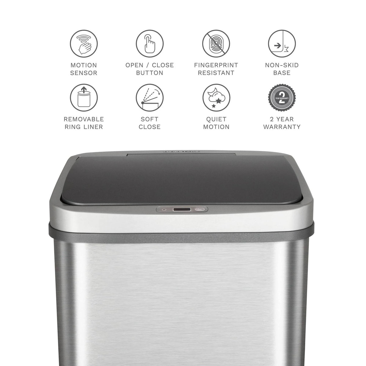 13.2 Gallon Stainless Steel Motion Sensor Trash Can P977443